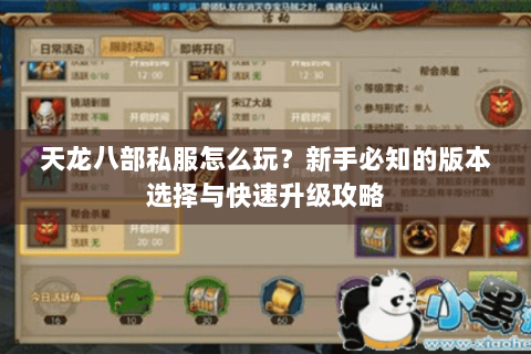 天龙八部私服怎么玩？新手必知的版本选择与快速升级攻略