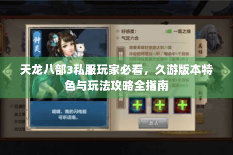 天龙八部3私服玩家必看，久游版本特色与玩法攻略全指南