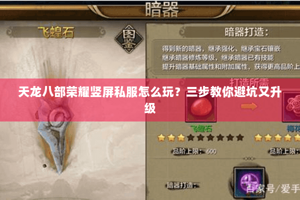 天龙八部荣耀竖屏私服怎么玩？三步教你避坑又升级
