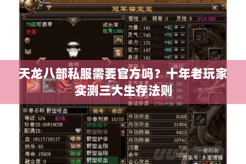 天龙八部私服需要官方吗？十年老玩家实测三大生存法则