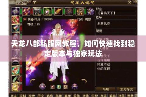 天龙八部私服网教程，如何快速找到稳定版本与独家玩法