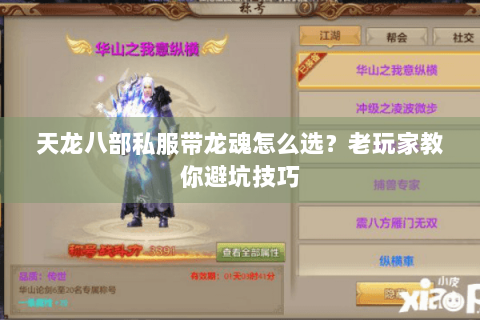 天龙八部私服带龙魂怎么选？老玩家教你避坑技巧