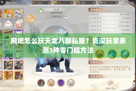 网吧怎么玩天龙八部私服？资深玩家亲测3种零门槛方法
