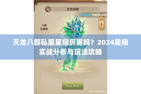 天龙八部私服星宿厉害吗？2024星宿实战分析与玩法攻略
