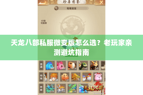 天龙八部私服微变版怎么选？老玩家亲测避坑指南