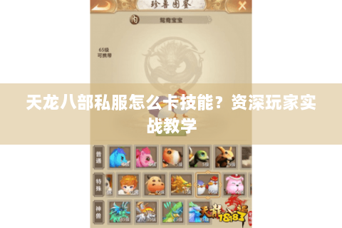 天龙八部私服怎么卡技能？资深玩家实战教学