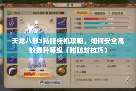 天龙八部3私服挂机攻略，如何安全高效提升等级（附防封技巧）
