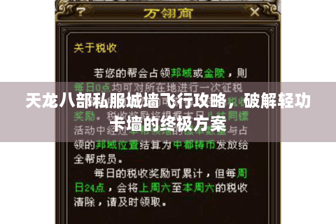 天龙八部私服城墙飞行攻略，破解轻功卡墙的终极方案