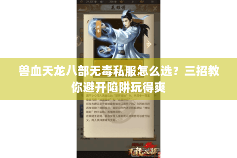 兽血天龙八部无毒私服怎么选？三招教你避开陷阱玩得爽