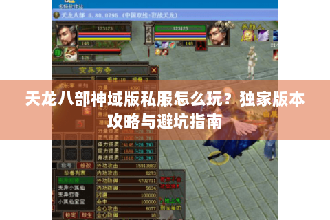 天龙八部神域版私服怎么玩？独家版本攻略与避坑指南