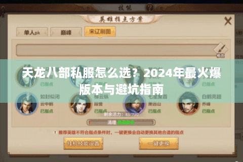 天龙八部私服怎么选？2024年最火爆版本与避坑指南