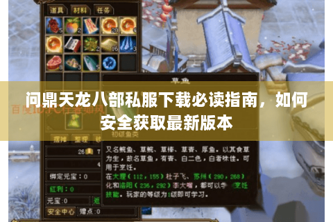 问鼎天龙八部私服下载必读指南，如何安全获取最新版本