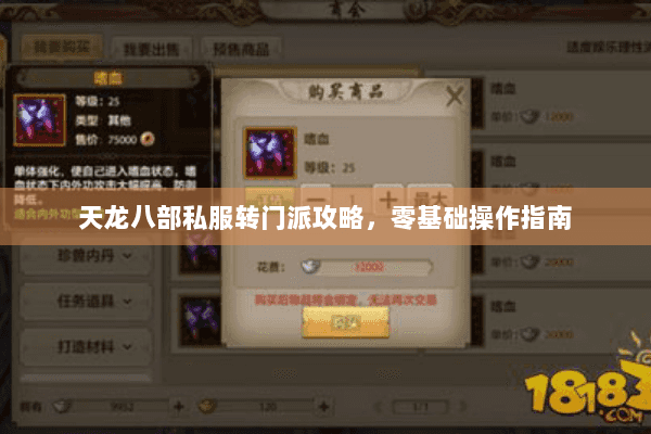 天龙八部私服转门派攻略，零基础操作指南