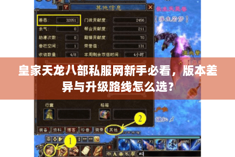 皇家天龙八部私服网新手必看，版本差异与升级路线怎么选？
