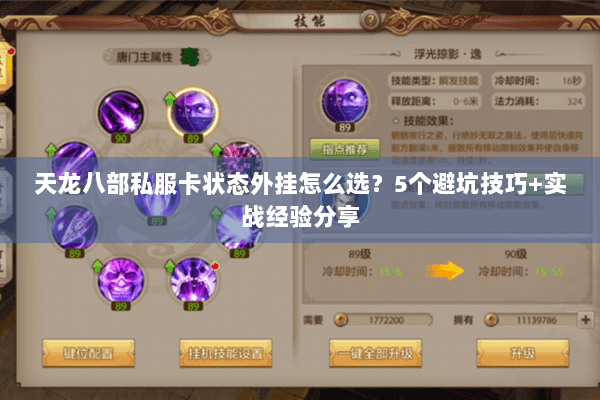 天龙八部私服卡状态外挂怎么选？5个避坑技巧+实战经验分享