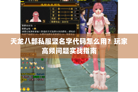 天龙八部私服竖名字代码怎么用？玩家高频问题实战指南