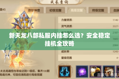 新天龙八部私服内挂怎么选？安全稳定挂机全攻略