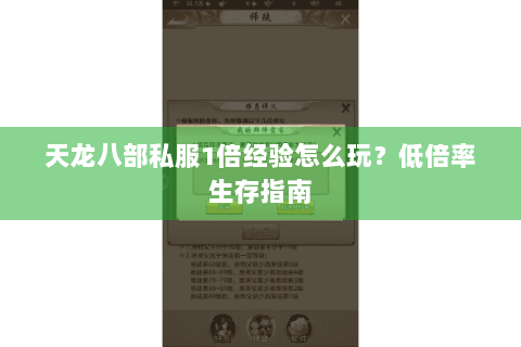 天龙八部私服1倍经验怎么玩？低倍率生存指南