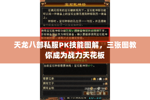 天龙八部私服PK技能图解，三张图教你成为战力天花板