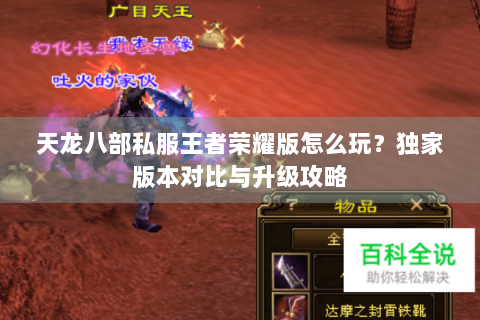 天龙八部私服王者荣耀版怎么玩？独家版本对比与升级攻略