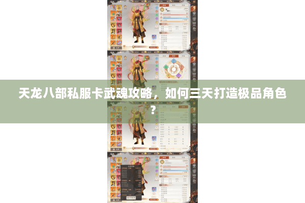 天龙八部私服卡武魂攻略，如何三天打造极品角色？