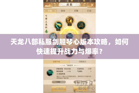 天龙八部私服剑胆琴心版本攻略，如何快速提升战力与爆率？