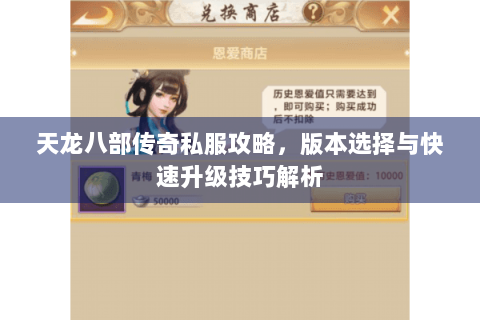 天龙八部传奇私服攻略，版本选择与快速升级技巧解析