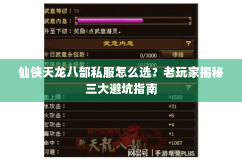 仙侠天龙八部私服怎么选？老玩家揭秘三大避坑指南