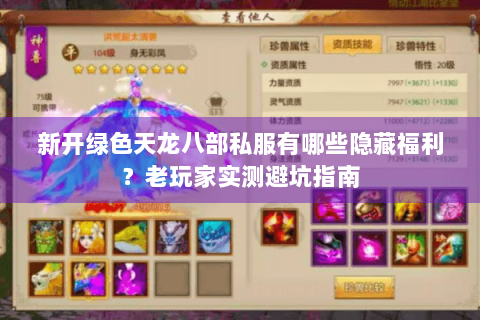 新开绿色天龙八部私服有哪些隐藏福利？老玩家实测避坑指南
