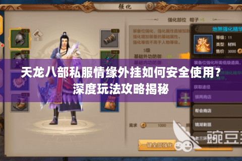 天龙八部私服情缘外挂如何安全使用？深度玩法攻略揭秘