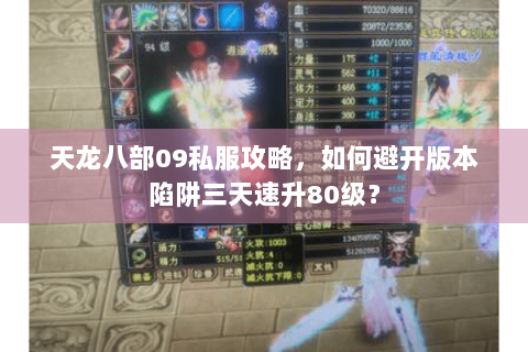 天龙八部09私服攻略,如何避开版本陷阱三天速升80级? 天龙八部09私服攻略,如何避开版本陷阱三天速升80级?