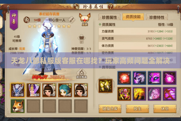 天龙八部私服版客服在哪找？玩家高频问题全解决