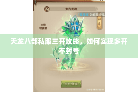 天龙八部私服三开攻略，如何实现多开不封号
