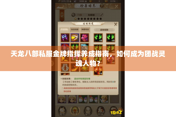 天龙八部私服金牌指挥养成指南，如何成为团战灵魂人物？