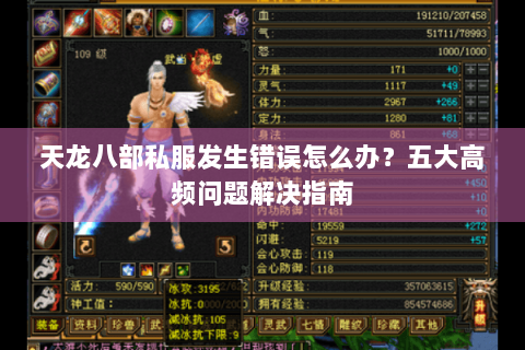 天龙八部私服发生错误怎么办？五大高频问题解决指南