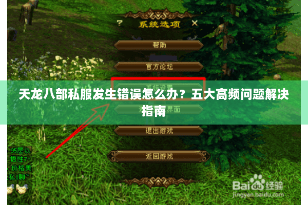 天龙八部私服发生错误怎么办？五大高频问题解决指南