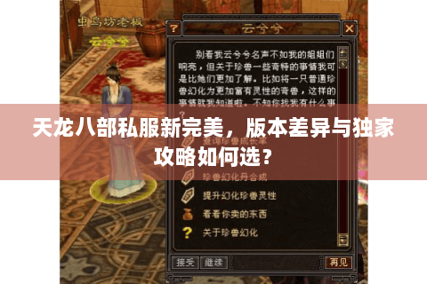天龙八部私服新完美，版本差异与独家攻略如何选？