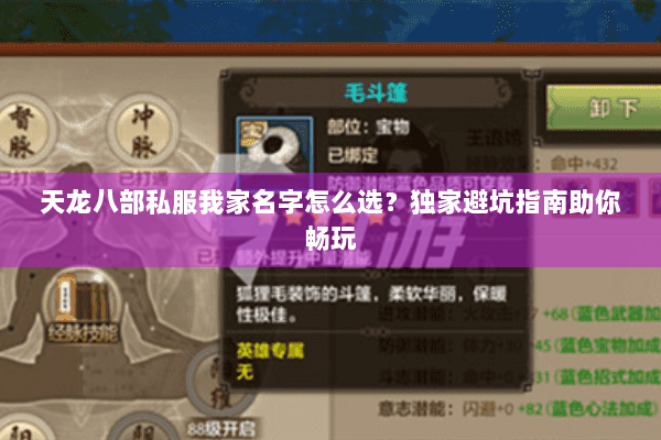天龙八部私服我家名字怎么选？独家避坑指南助你畅玩