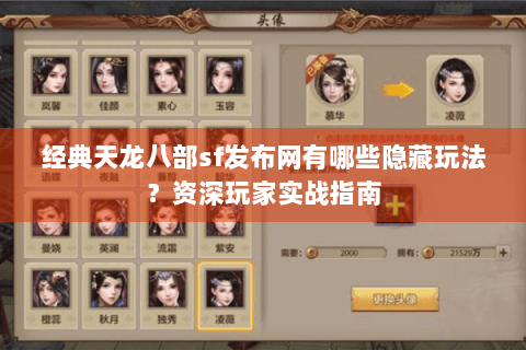 经典天龙八部sf发布网有哪些隐藏玩法？资深玩家实战指南