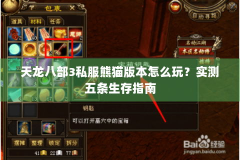 天龙八部3私服熊猫版本怎么玩？实测五条生存指南