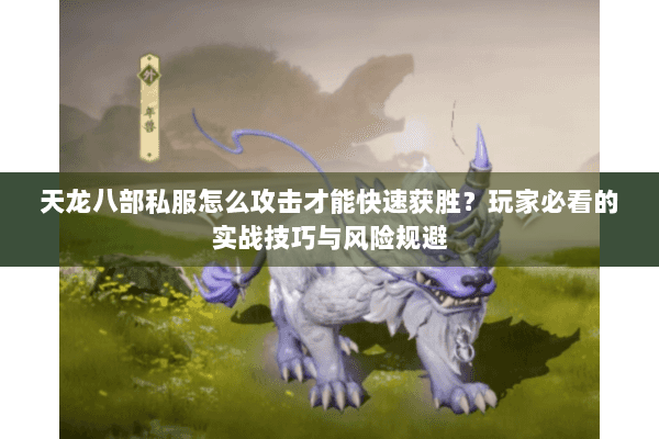 天龙八部私服怎么攻击才能快速获胜？玩家必看的实战技巧与风险规避
