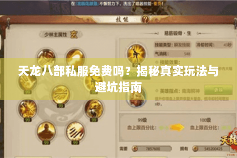 天龙八部私服免费吗？揭秘真实玩法与避坑指南