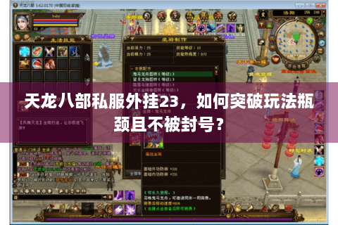 天龙八部私服外挂23，如何突破玩法瓶颈且不被封号？