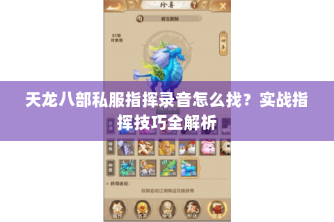 天龙八部私服指挥录音怎么找？实战指挥技巧全解析