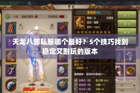 天龙八部私服哪个最好？5个技巧找到稳定又耐玩的版本