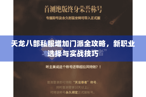 天龙八部私服增加门派全攻略，新职业选择与实战技巧