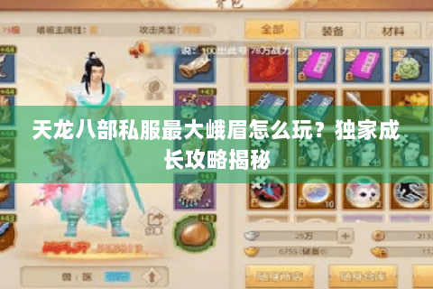 天龙八部私服最大峨眉怎么玩？独家成长攻略揭秘
