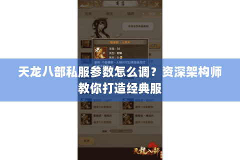 天龙八部私服参数怎么调？资深架构师教你打造经典服