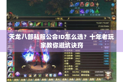 天龙八部私服公会ID怎么选？十年老玩家教你避坑诀窍