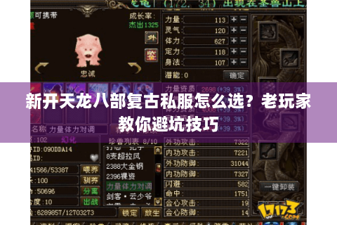 新开天龙八部复古私服怎么选？老玩家教你避坑技巧